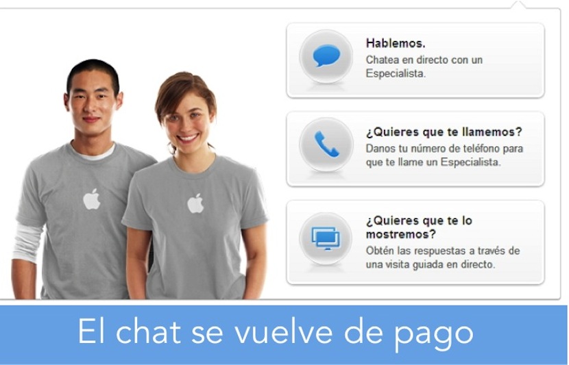 CHAT DE PAGO Apple va a comenzar a cobrar por el apoyo en linea por chat a los usuarios con las garantías vencidas