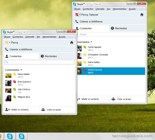 Varias sesiones de Skype al mismo tiempo
