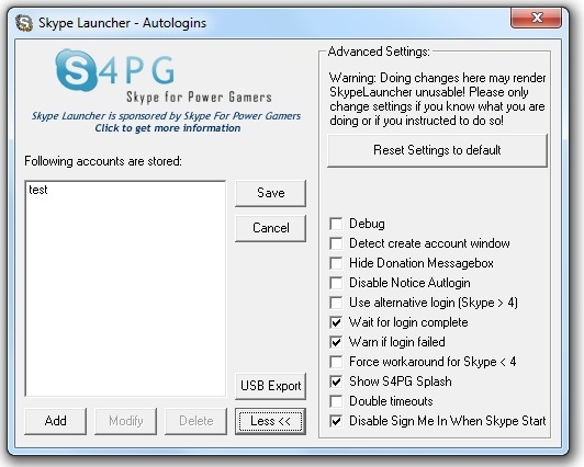 Skype Launcher Autologins