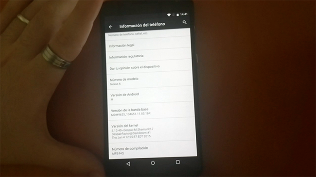 Root de Android M en un Nexus 6.