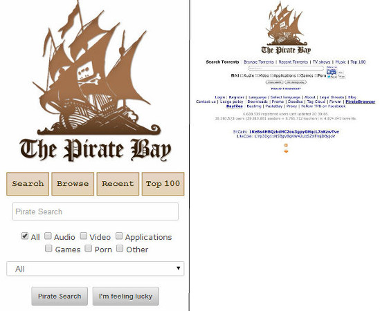 versión móvil de Pirate Bay